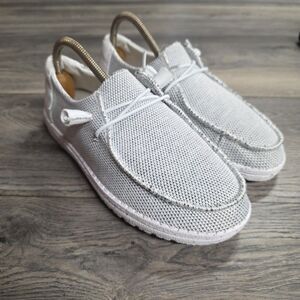 HEY DUDE Wendy Stretch Sox Stone White Womens Size 7